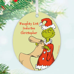 Dr. Seuss's How the Grinch Stole Christmas!™ Naughty List Metal Personalized Ornament, Custom Text