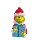 Dr. Seuss's How the Grinch Stole Christmas!™ Grinch With Present Blown Glass Hallmark Ornament