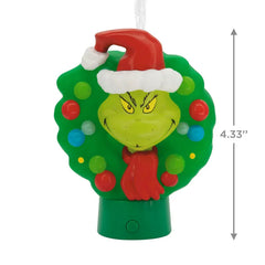 Dr. Seuss's How the Grinch Stole Christmas!™ Grinch in Wreath Hallmark Ornament With Light
