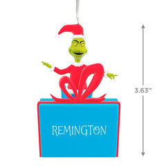 Dr. Seuss's How the Grinch Stole Christmas!™ on Present Personalized Ornament, Custom Text