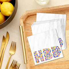 "HBD" Sprinkles Birthday Cocktail Napkins, Pack of 20