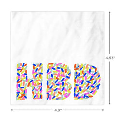 "HBD" Sprinkles Birthday Cocktail Napkins, Pack of 20