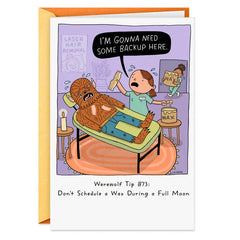 Werewolf's Hairy Situation Funny Halloween Card