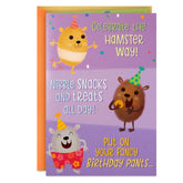 Hamster Party Funny Musical Birthday Card for Kids