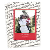 Handwriting Pattern Flat Christmas Photo Card