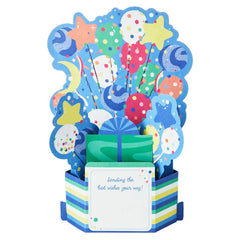Happy Birthday Cake and Balloons Musical 3D Pop-Up Birthday Card With Light