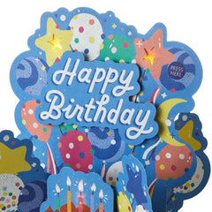 Happy Birthday Cake and Balloons Musical 3D Pop-Up Birthday Card With Light