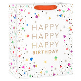 13" Happy Birthday Confetti Large Gift Bag