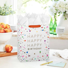 13" Happy Birthday Confetti Large Gift Bag