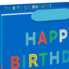 7.7" Happy Birthday to You on Blue Medium Gift Bag