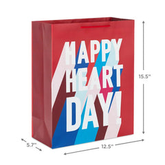 15.5" Happy Heart Day 2-Pack Assorted Extra-Large Gift Bags