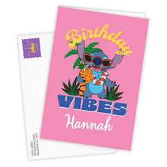 Disney Lilo & Stitch Birthday Vibes Custom Birthday Card