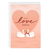 Love Our Love Swans Custom Valentine's Day Card