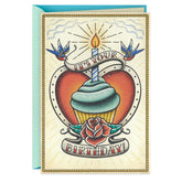 Somewhere Between "Fun" and "Regrettable Tattoo" Birthday Card With Temporary Tattoo