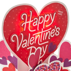 Hearts Musical 3D Pop-Up Valentine's Day Card With Light
