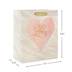 9.6" Love Lettering on Pink Medium Gift Bag