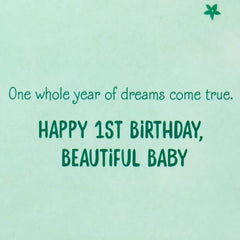 A Year of Dreams Come True First Birthday Card for Granddaughter
