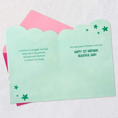 A Year of Dreams Come True First Birthday Card for Granddaughter