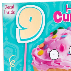 Hello, Cupcake 9th Birthday Card With Decal
