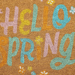 Hello Spring Outdoor Coir Doormat, 18x30