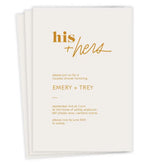 His and Hers Couples Shower Invitation