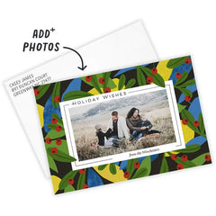 Bold Holly Flat Holiday Photo Card