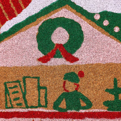House-Shaped Holiday Outdoor Coir Doormat