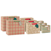 Holiday Kraft 8-Pack Assorted Horizontal Gift Bag Bundle With 8 Tags