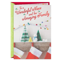 So Happy We're Family Christmas Card for Niece and Family