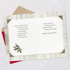 You're a Wonderful Person Christmas Card for Son