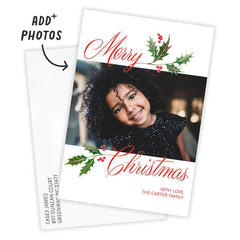 Holly and Ivy Flat Christmas Photo Card