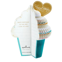 Love to Love You Cupcake With Heart Honeycomb 3D Pop-Up Romantic Birthday Card