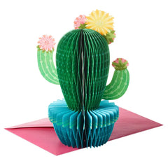 All Sun, All Fun Flowering Cactus Honeycomb 3D Pop-Up Card