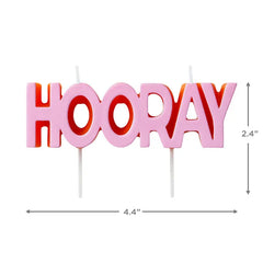 "Hooray" Pink Candle