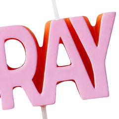 "Hooray" Pink Candle