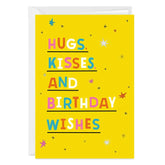 Hugs, Kisses and Wishes Custom Birthday Card