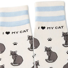 I Love My Black Cat Crew Socks