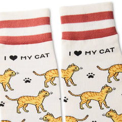 I Love My Orange Cat Crew Socks