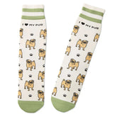 I Love My Pug Crew Socks