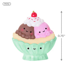 Mini Two Scoops of Fun Ornament, 0.75"