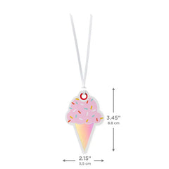 Pink Ice Cream Cone Die-Cut Gift Tag