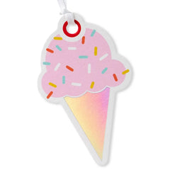 Pink Ice Cream Cone Die-Cut Gift Tag