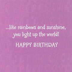 You Light Up the World Birthday Card for Girl
