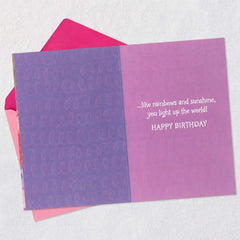 You Light Up the World Birthday Card for Girl