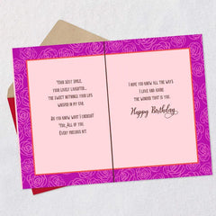 All the Ways I Love and Adore You Romantic Birthday Card