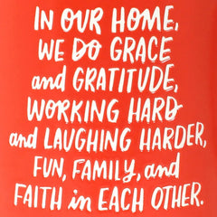 In Our Home Red Mug, 16 oz.