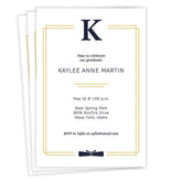 Modern Monogram Flat Graduation Party Invitation