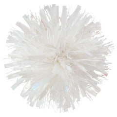 Iridescent and White Pom-Pom Gift Bow, 5.5"
