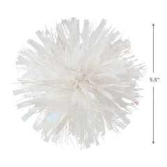 Iridescent and White Pom-Pom Gift Bow, 5.5"