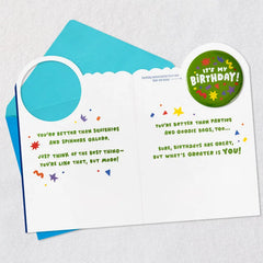 You're Better Than Great Birthday Card for Son With Button Pin